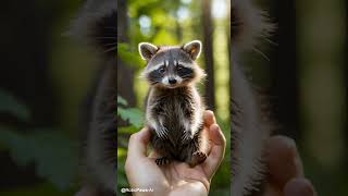 🍃 Meet the Tiny Raccoon Kit – Cuteness Overload! 🦝💖