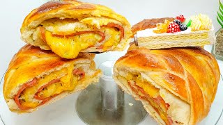 فطيرة المرتديلا أو اللانشون بالجبن الشيدر مع آلاء Mortadella and cheese pie