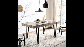 Review Safavieh Home Alyssa Rustic Industrial Brown and Black Dining Table 2021