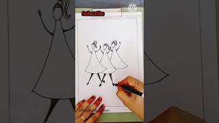 #drawing #3girls#simple #ytshortvideo @simsimplydraw