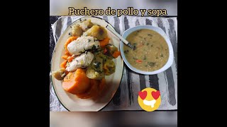 Cómo hacer sopa de pollo / puchero