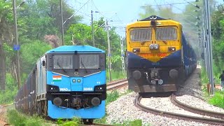 Beautiful Electric Curving Trains vs Diesel Curving Trains | WAG 12 vs WDG 4D | Indian Railways