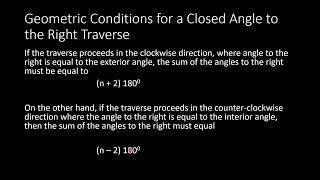 Angle to the Right Traverse