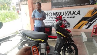 yamaha mio GEAR pasang alarm motor bisa stater dr remot tanpa kontak. fitur cek deskripsi