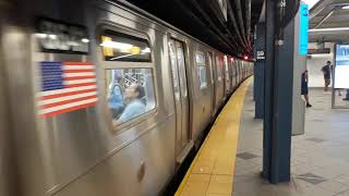 145 Street bound M train arriving into 59 st-Columbus Circle