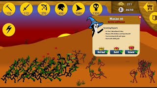 Stick War:Legacy Mission 66 Woodland Tribes Archidons and Swordwrath attack Hard-Insane difficulty