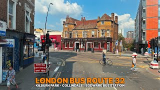 Experience London Rush Hour: Bus Route 32 from Kilburn Park to Edgware in Busy Traffic 🚌