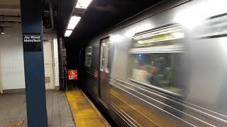 205 St bound R68 C train entering Jay St