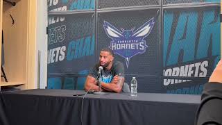 Charlotte Hornets head coach Charles Lee speaks with reporters before Hornets vs Indiana Pacers