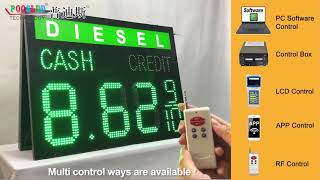 LED GAS SIGN WITH CASH CREDIT SWITCHING PRICE BOARD