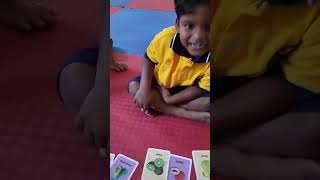 Alexander is Learning fruit names with Play cards in school#Alexander #Wesley#Educationalactivities