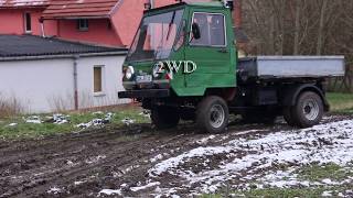 Multicar M25 4x4 gräbt sich den Berg hoch Kommunal VW Motor Kipper Allrad