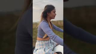 White Colour Royal Enfield Ride Lady Biker Sanjana