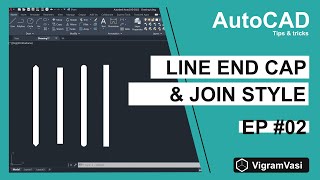 How to Change a Line End Cap or Line Join Style in AutoCAD | Tips & tricks | Ep 02