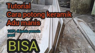 🌏 Cara potong 45 derajat keramik || adu manis sudut || buat para pemula