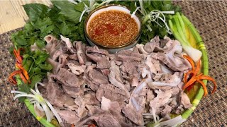 Vietnam Mama Cooking/ cách chế biến cuống họng và thịt diềm heo theo công thức của kênh ăn là mê