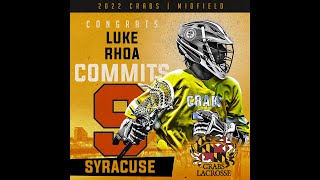 Luke Rhoa | Highlights Syracuse Lacrosse 2023