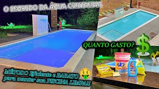 CUSTO MENSAL DA MINHA PISCINA SPLASH/IGUI DE FIBRA!!  Manutenção,  Produtos que uso e Quantidade.