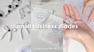 A day in life ― making and packing order & beads organizing | studio vlog 52 ౨ৎ ⋆｡ ִֶָ ๋⋆🤍🍃