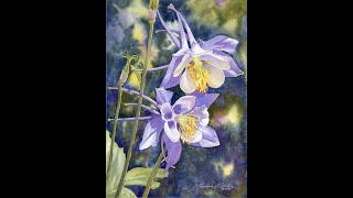 How to Paint a Columbine Flower in Watercolor | Watercolour Painting