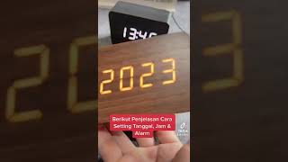 JD-07 Coklat Muda Jam Meja Motif Kayu Digital Led Weker Desain Size Mini Motif Wood Alarm LED Clock