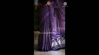 Buttery smooth modal silk purple saree with the beautiful ajrakh block leheriya print.