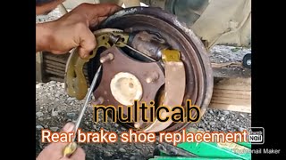 multicab rear brakeshoe  replacement basic repair tutorial