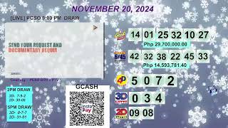 [LIVE] PCSO 9:00 PM DRAW - NOVEMBER 20, 2024 LOTTO RESULTS