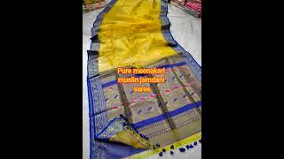 Pure meenakari muslin jamdani sarees/To shop 9810207913#myngels #shortvideo