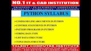 TALENT COMPUTER INSTITUTE - BEST COMPUTER INSTITUTE IN ELURU -PYTHON TRAINING IN ELURU #ELURU