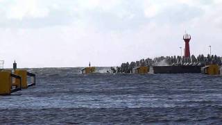 Storm at  Kołobrzeg harbour