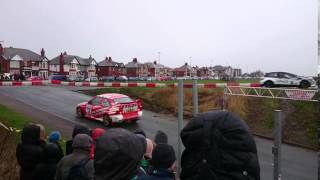 Barry Renwick in a Proton Millington followed by Mark Roberts in a Ford Escort Cosworth