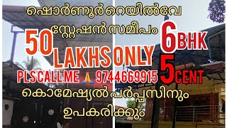 ഷൊർണൂർ റെയിൽവേ സ്റ്റേഷനു സമീപം5cent.1750sqft വീട് വിൽപ്പനയ്ക്ക് വെറും50 ലക്ഷത്തിന് MOB:9744669915