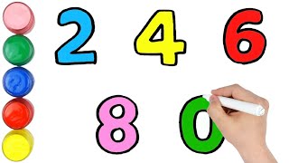 Learn Even Numbers from 0 to 9 | Colored Numbers | Counting Numbers for Kids | Write Numbers