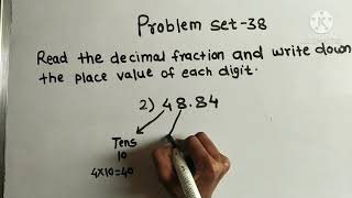 Problem set 38  Std 5       Decimal fractions