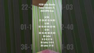 PCSO Lotto Result February 21,2023 9PM draw