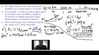 Conservation of Energy Problem, Using Friction