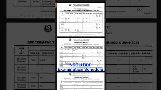 NSOU BDP Examination Schedule ✅ 2023 #nsou #bdp #2023