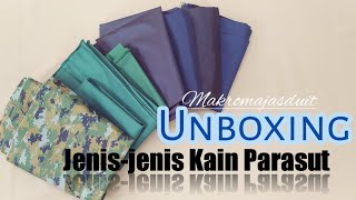 Unboxing kain parasut taslan, parasut ripstop parasut  t190 dll