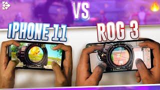 ROG Phone 3 vs iPhone 11 PUBG Gameplay Performance Test! CLAW+GYRO! Which is true beast? 🔥🔥🔥