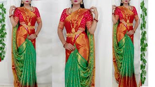 Simple & Easy Saree Wearing looks more elegant /new different types of saree draping