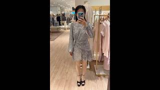 Vancouver Downtown The Bay Maje silver sequined dress. #clothes #fashion #fashionstyle #ootd #maje