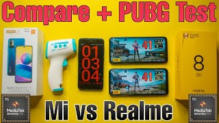 Redmi Note 10T 5G vs Realme 8 5G Compare + PUBG Test | Heating, Max Graphics, FPS 😍 Dimensity 700