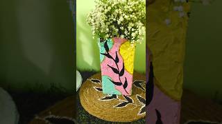 cardboard flower vase/ boho art #craft #art #diy #homedecor #painting #shortvideo #decor #homemade