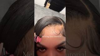 Melting lace tutorial (PART 1)🎀🎀🎀. #frontalinstall #meltedlace #wigtutorial