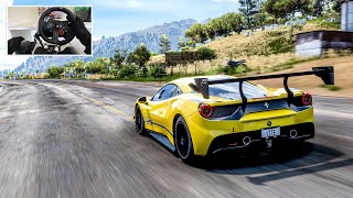 Forza Horizon 5 - FERRARI 488 | Steering Wheel + Paddle Shifter Gameplay [4K]