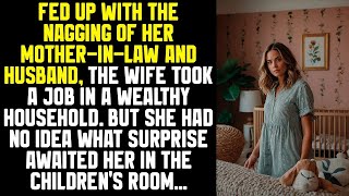 Fed up with the nagging of her mother in law and husband, the wife took a job in a wealthy househo