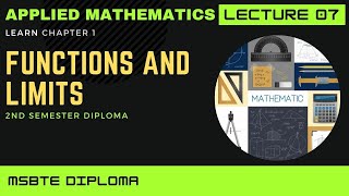 Functions & Limits Lec 07 || Applied Mathematics  ||2nd Semester || Diploma MSBTE ||