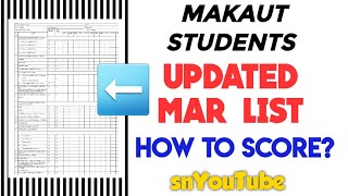 MAKAUT UPDATED MAR LIST 2021, HOW TO SCORE MORE?