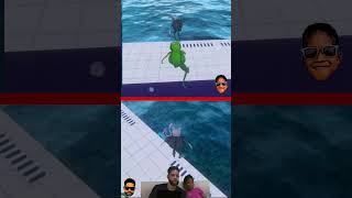 this kid pushed me in the pool #cute #funny #gaming #amazingfrog  #fatherandson